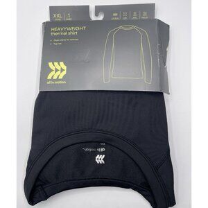 All in Motion Heavy Weight Thermal‎ Shirt Black Mens Size XXL 2XL Base Layer